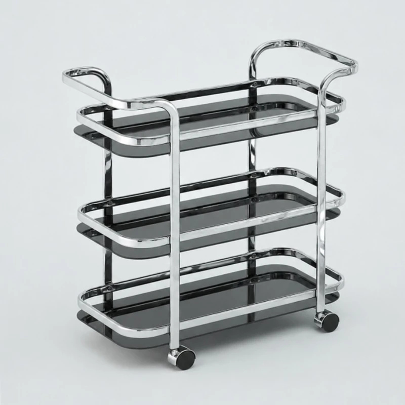 Bar Cart [Double-Handle / 3-Tier] (with 4 Casters)