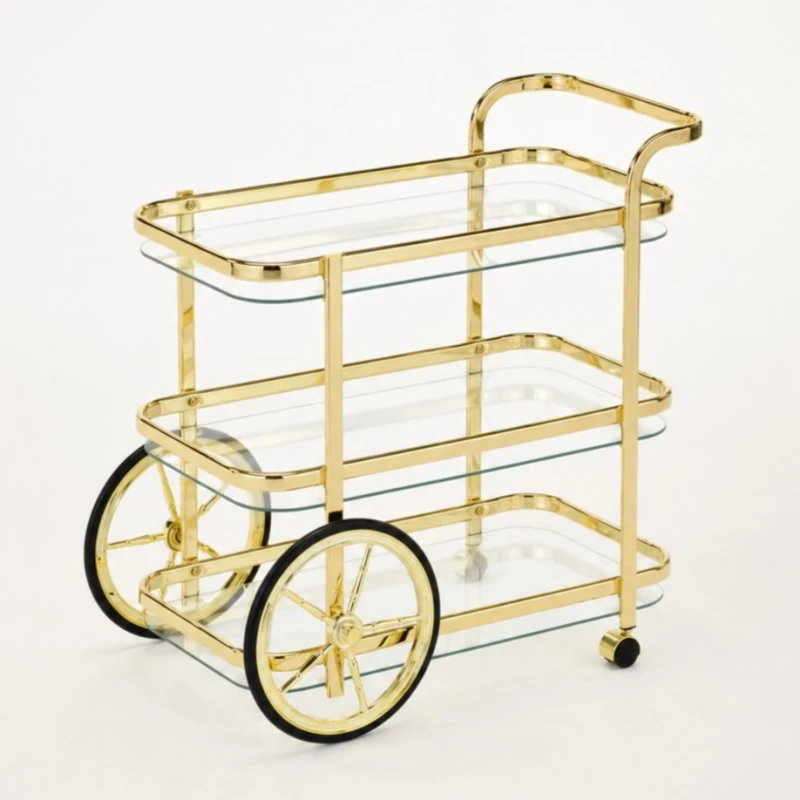 Bar Cart [Single-Handle / 3-Tier] (with Large Wheels)