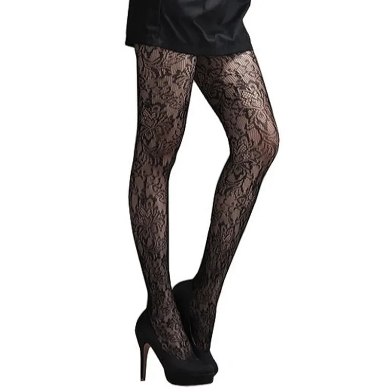 Fashion Jacquard Pantyhose, Floral Pattern A
